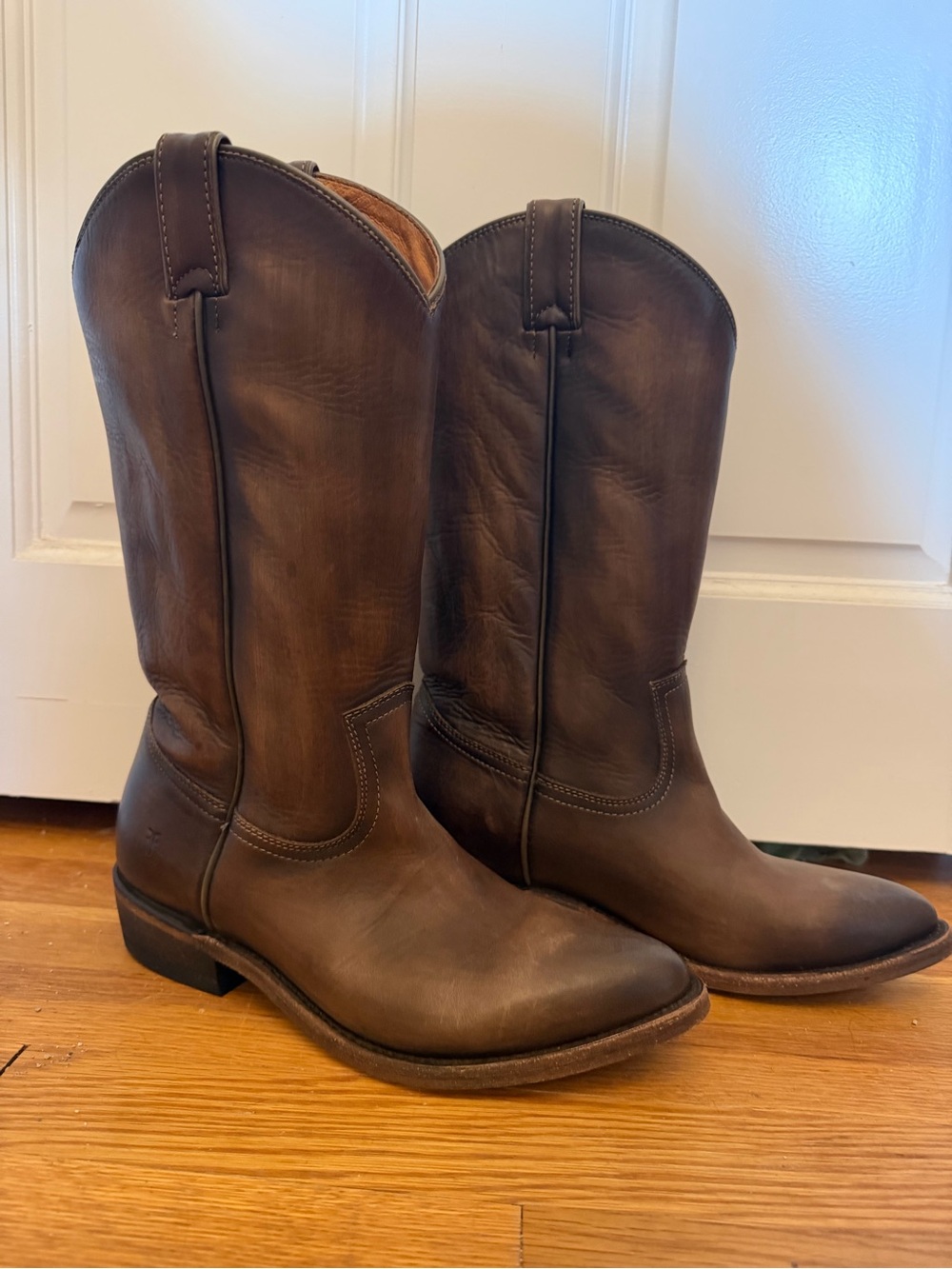 Frye Billy Pull On Brown Leather Western Cowboy Boots